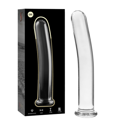 NEBULA SERIES BY IBIZA - MODELLO 8 DILDO IN VETRO BOROSILICATO TRASPARENTE 14.5 CM -O- 2 CM - NEBULA SERIES BY IBIZA | Lingerie Harness Boutique