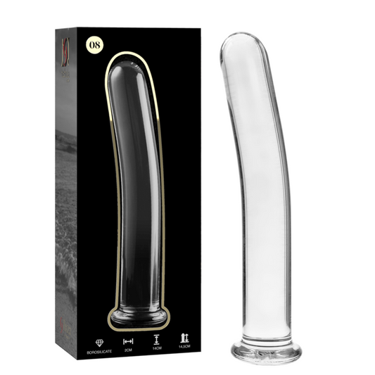 NEBULA SERIES BY IBIZA - MODELLO 8 DILDO IN VETRO BOROSILICATO TRASPARENTE 14.5 CM -O- 2 CM - NEBULA SERIES BY IBIZA | Lingerie Harness Boutique