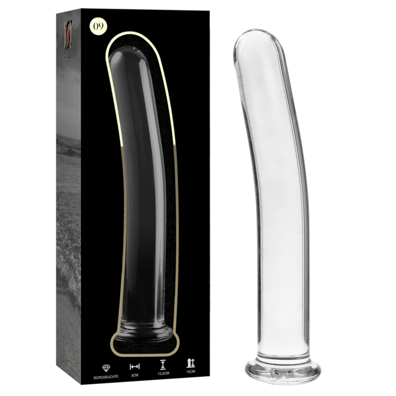 NEBULA SERIES BY IBIZA - MODELLO 9 DILDO IN VETRO BOROSILICATO TRASPARENTE 15.5 CM -O- 2.5 CM - NEBULA SERIES BY IBIZA | Lingerie Harness Boutique