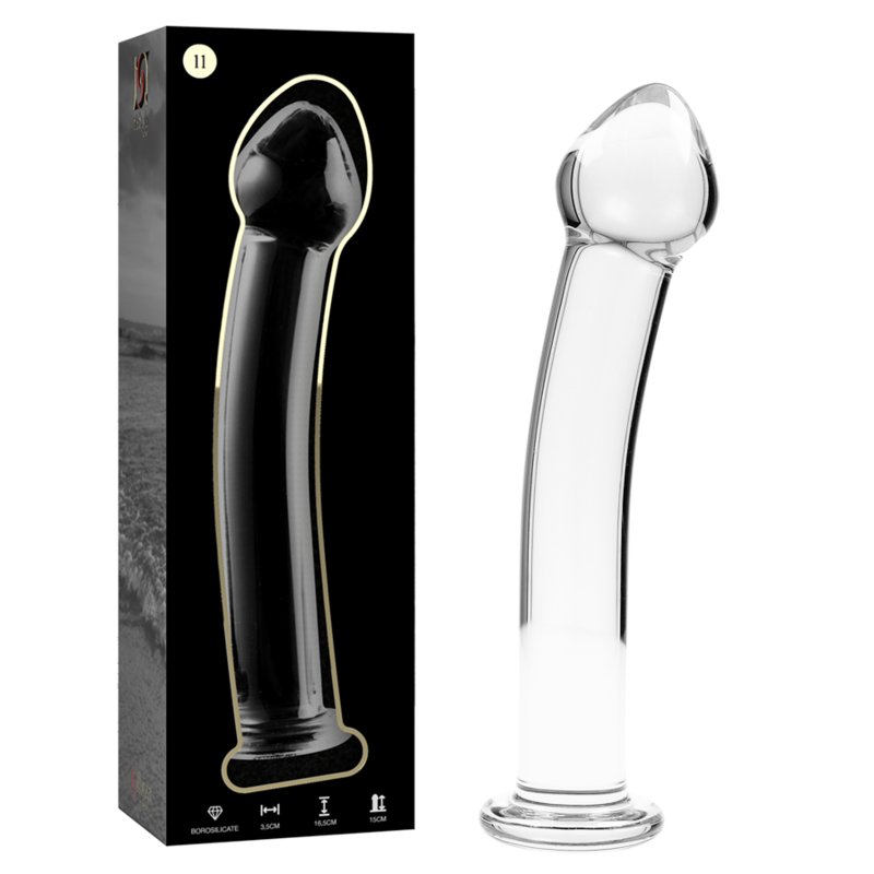 NEBULA SERIES BY IBIZA - MODELLO 11 DILDO IN VETRO BOROSILICATO TRASPARENTE 16 CM -O- 3 CM - NEBULA SERIES BY IBIZA | Lingerie Harness Boutique