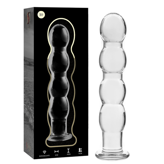 NEBULA SERIES BY IBIZA - MODELLO 10 DILDO IN VETRO BOROSILICATO TRASPARENTE 16.5 CM -O- 3.5 CM - NEBULA SERIES BY IBIZA | Lingerie Harness Boutique