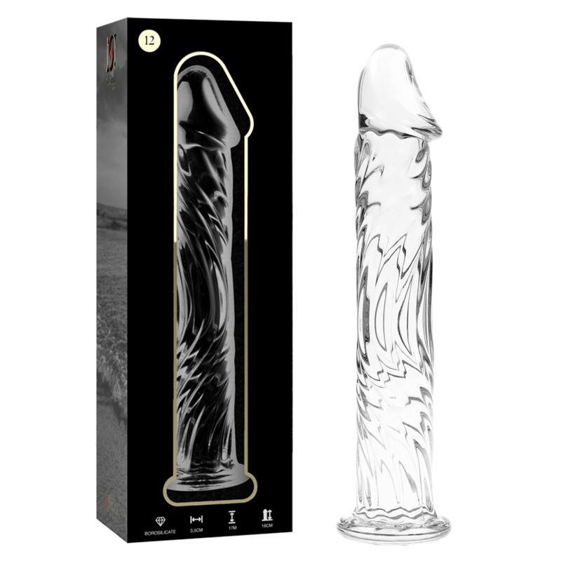 NEBULA SERIES BY IBIZA - MODELLO 12 DILDO IN VETRO BOROSILICATO TRASPARENTE 17 CM -O- 3.5 CM - NEBULA SERIES BY IBIZA | Lingerie Harness Boutique