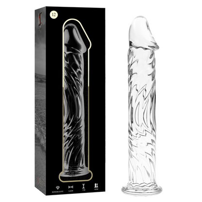 NEBULA SERIES BY IBIZA - MODELLO 12 DILDO IN VETRO BOROSILICATO TRASPARENTE 17 CM -O- 3.5 CM - NEBULA SERIES BY IBIZA | Lingerie Harness Boutique