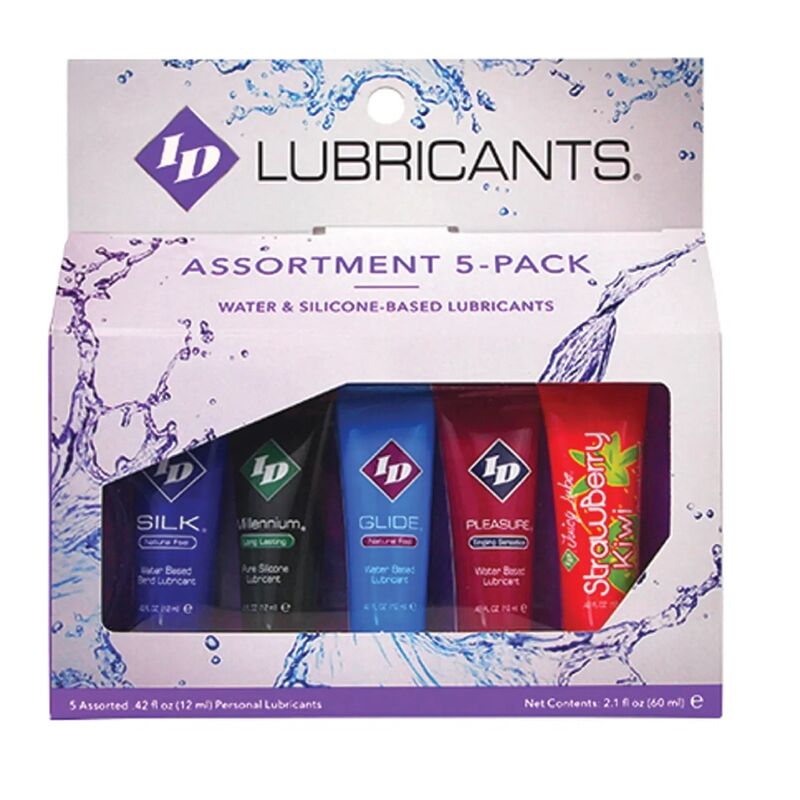 ID JUICY LUBE - ASSORTED PACK OF 5 LUBRICANT TUBES OF 12 ML