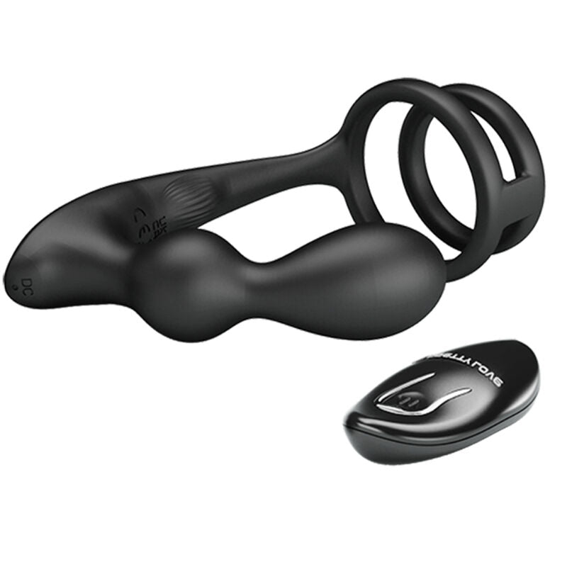 PRETTY LOVE - MARSHALL COCK RING WITH REMOTE CONTROL VIBRATING BUTT PLUG