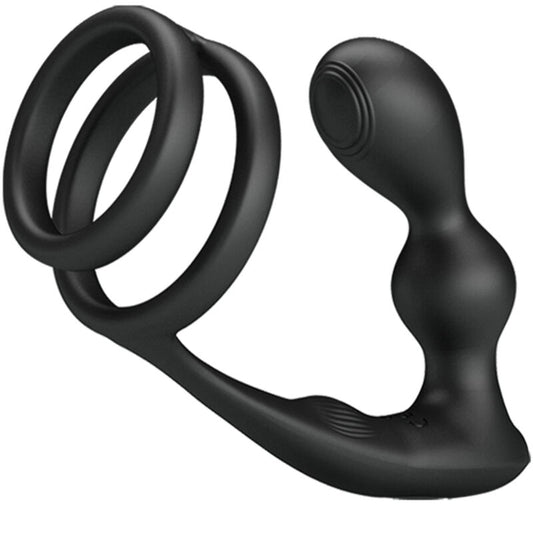 PRETTY LOVE - MARSHALL COCK RING WITH REMOTE CONTROL VIBRATING BUTT PLUG