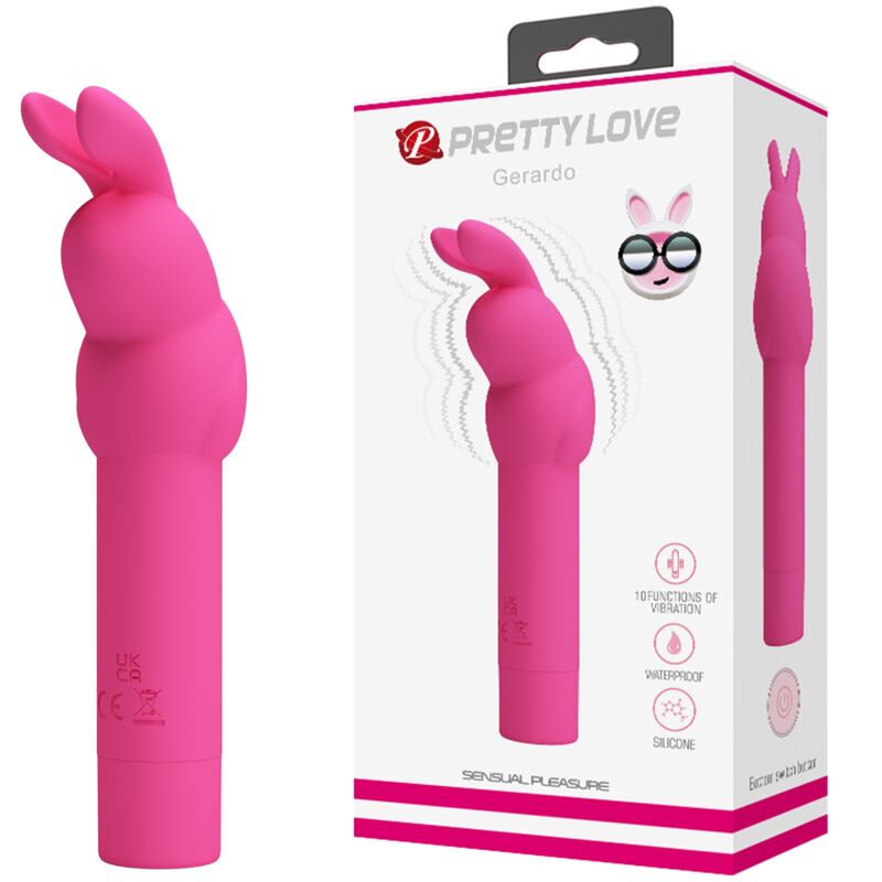 PRETTY LOVE - GERARDO FUSCHIA SILICONE RABBIT VIBRATOR