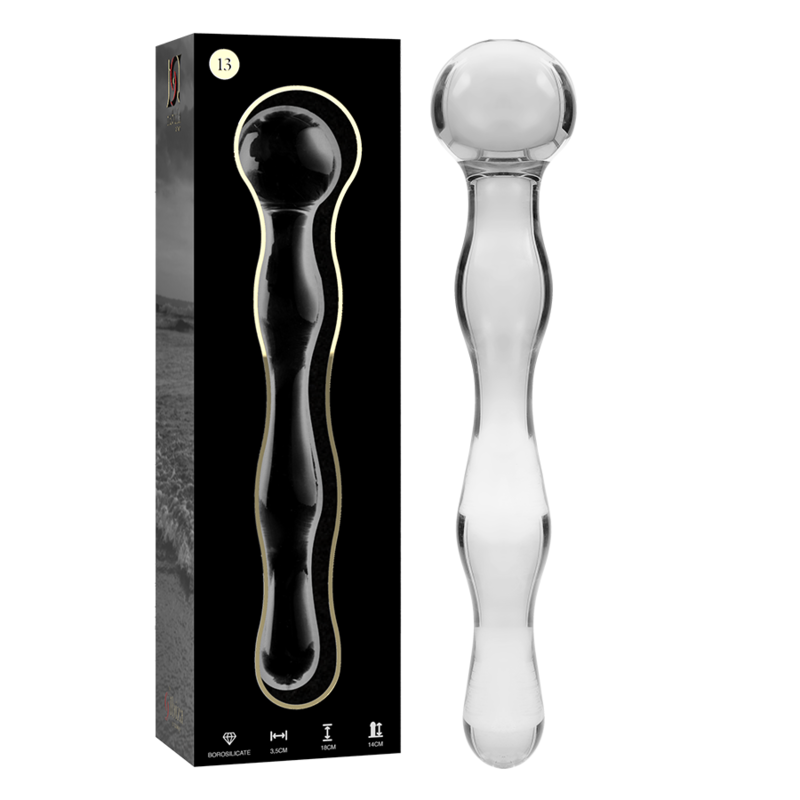 NEBULA SERIES BY IBIZA - MODELLO 13 DILDO IN VETRO BOROSILICATO TRASPARENTE 18 CM -O- 3.5 CM - NEBULA SERIES BY IBIZA | Lingerie Harness Boutique