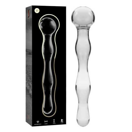 NEBULA SERIES BY IBIZA - MODELLO 13 DILDO IN VETRO BOROSILICATO TRASPARENTE 18 CM -O- 3.5 CM - NEBULA SERIES BY IBIZA | Lingerie Harness Boutique