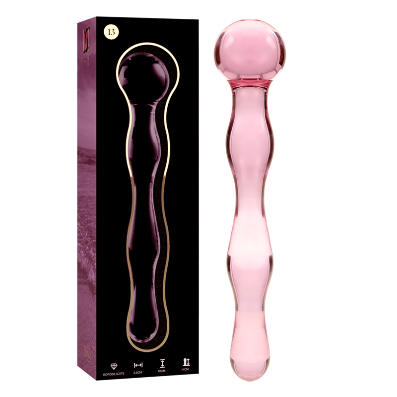NEBULA SERIES BY IBIZA - MODELLO 13 DILDO IN VETRO BOROSILICATO TRASPARENTE 18 CM -O- 3.5 CM - NEBULA SERIES BY IBIZA | Lingerie Harness Boutique