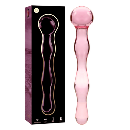 NEBULA SERIES BY IBIZA - MODELLO 13 DILDO IN VETRO BOROSILICATO TRASPARENTE 18 CM -O- 3.5 CM - NEBULA SERIES BY IBIZA | Lingerie Harness Boutique
