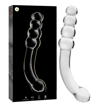 NEBULA SERIES BY IBIZA - MODELLO 14 DILDO IN VETRO BOROSILICATO TRASPARENTE 18.5 CM -O- 3 CM - NEBULA SERIES BY IBIZA | Lingerie Harness Boutique