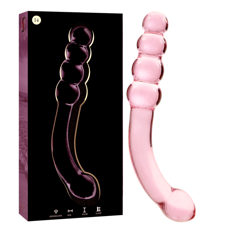 NEBULA SERIES BY IBIZA - MODELLO 14 DILDO IN VETRO BOROSILICATO TRASPARENTE 18.5 CM -O- 3 CM - NEBULA SERIES BY IBIZA | Lingerie Harness Boutique