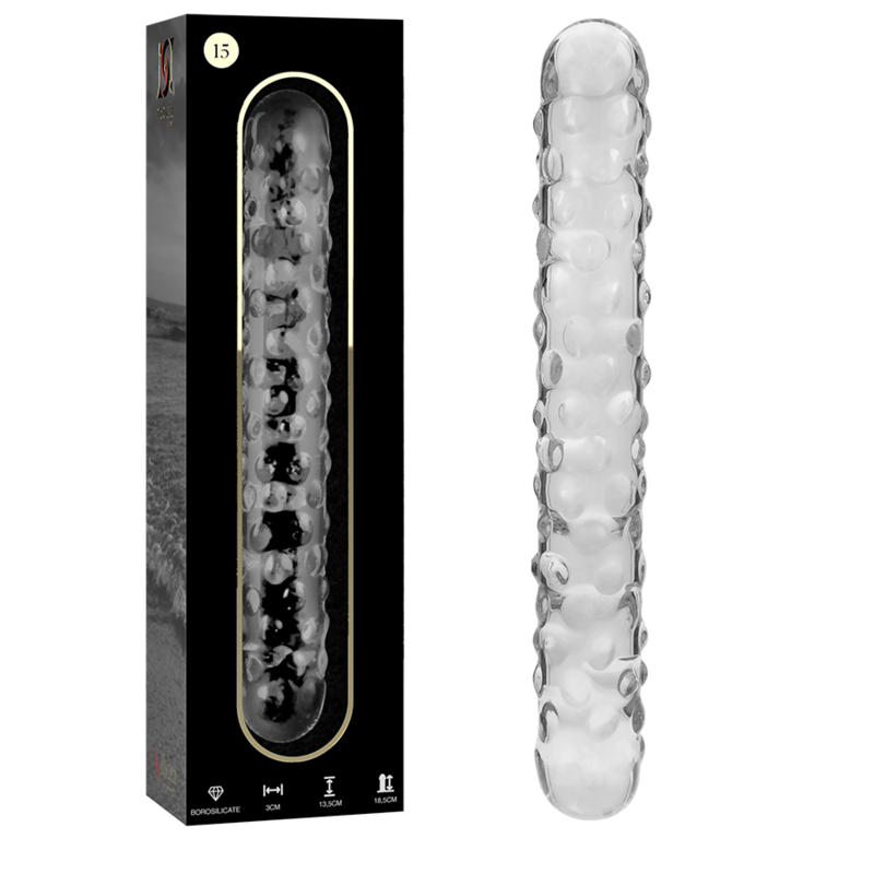 NEBULA SERIES BY IBIZA - MODELLO 15 DILDO IN VETRO BOROSILICATO TRASPARENTE 18.5 CM -O- 3 CM - NEBULA SERIES BY IBIZA | Lingerie Harness Boutique