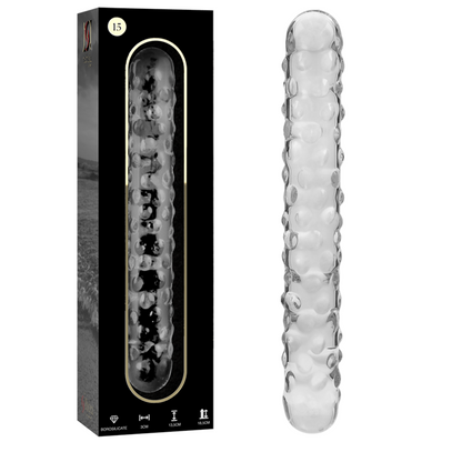 NEBULA SERIES BY IBIZA - MODELLO 15 DILDO IN VETRO BOROSILICATO TRASPARENTE 18.5 CM -O- 3 CM - NEBULA SERIES BY IBIZA | Lingerie Harness Boutique