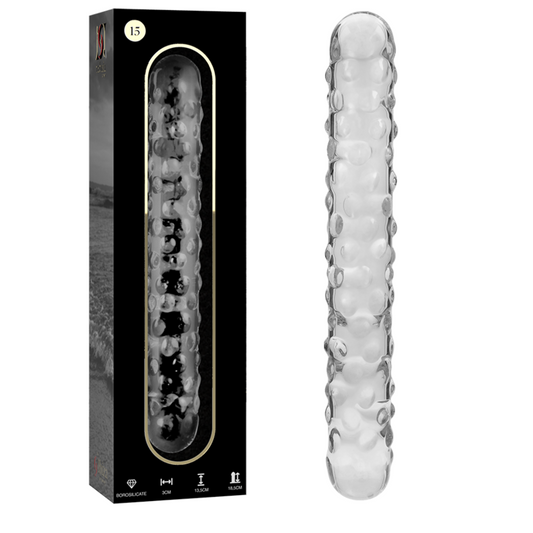NEBULA SERIES BY IBIZA - MODELLO 15 DILDO IN VETRO BOROSILICATO TRASPARENTE 18.5 CM -O- 3 CM - NEBULA SERIES BY IBIZA | Lingerie Harness Boutique