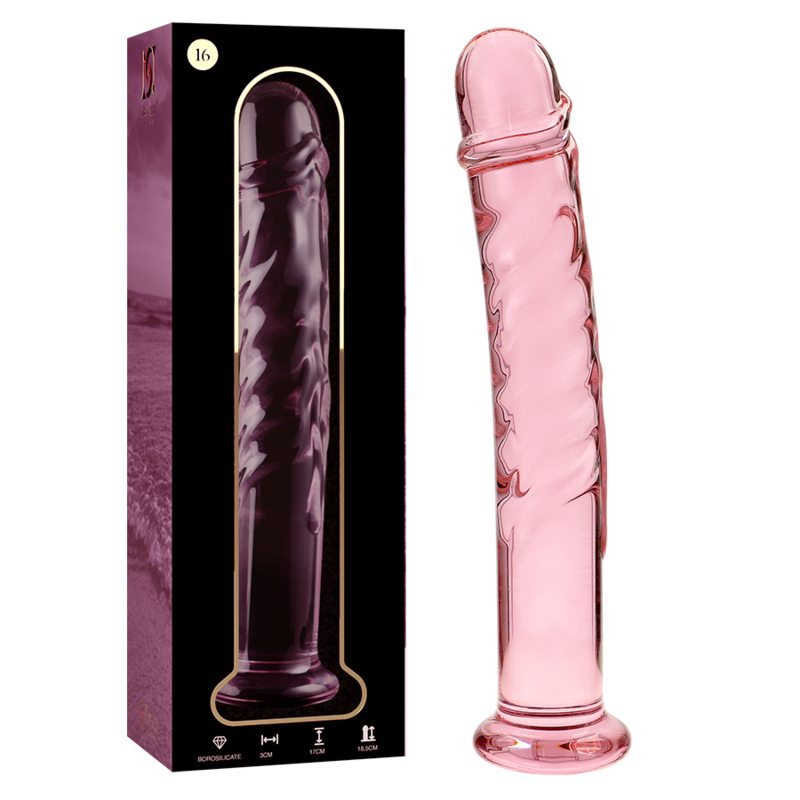NEBULA SERIES BY IBIZA - MODELLO 16 DILDO IN VETRO BOROSILICATO TRASPARENTE 18.5 CM -O- 3 CM - NEBULA SERIES BY IBIZA | Lingerie Harness Boutique