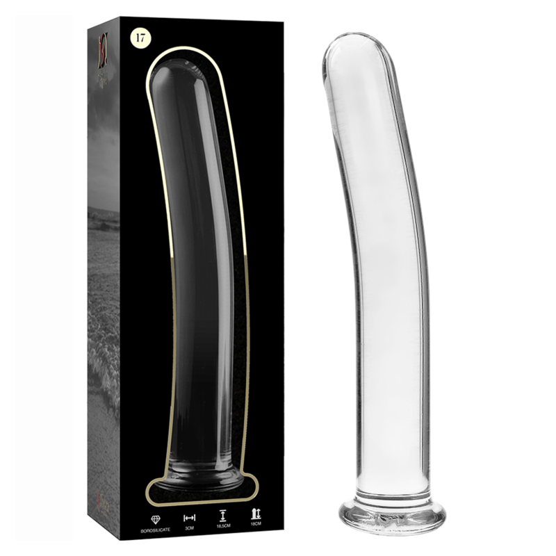 NEBULA SERIES BY IBIZA - MODELLO 17 DILDO IN VETRO BOROSILICATO TRASPARENTE 18.5 CM -O- 3 CM - NEBULA SERIES BY IBIZA | Lingerie Harness Boutique