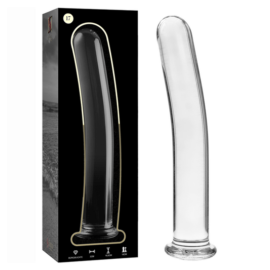 NEBULA SERIES BY IBIZA - MODELLO 17 DILDO IN VETRO BOROSILICATO TRASPARENTE 18.5 CM -O- 3 CM - NEBULA SERIES BY IBIZA | Lingerie Harness Boutique