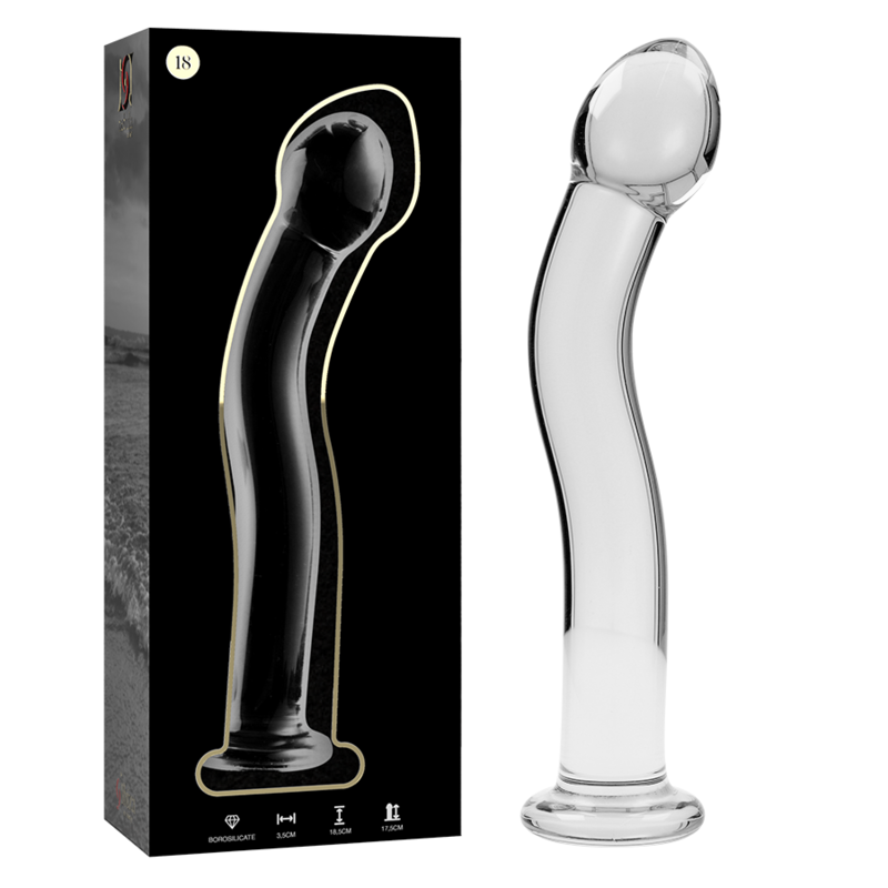 NEBULA SERIES BY IBIZA - MODELLO 18 DILDO IN VETRO BOROSILICATO TRASPARENTE 18.5 CM -O- 3.5 CM - NEBULA SERIES BY IBIZA | Lingerie Harness Boutique