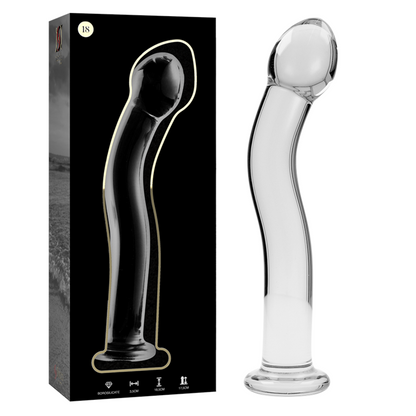 NEBULA SERIES BY IBIZA - MODELLO 18 DILDO IN VETRO BOROSILICATO TRASPARENTE 18.5 CM -O- 3.5 CM - NEBULA SERIES BY IBIZA | Lingerie Harness Boutique