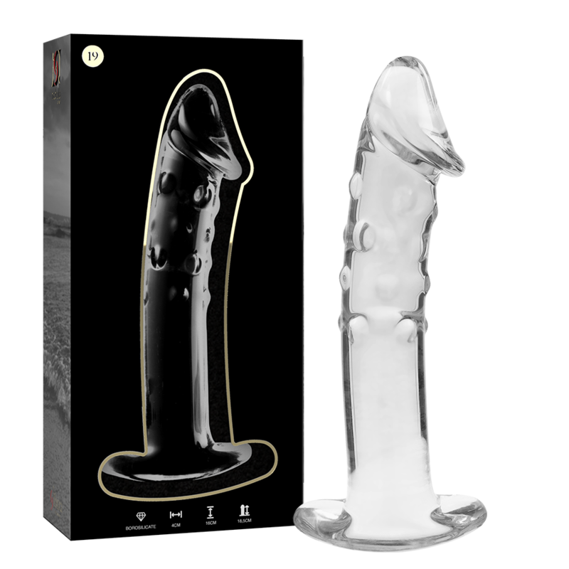 NEBULA SERIES BY IBIZA - MODELLO 19 DILDO IN VETRO BOROSILICATO TRASPARENTE 18.5 CM -O- 4 CM - NEBULA SERIES BY IBIZA | Lingerie Harness Boutique