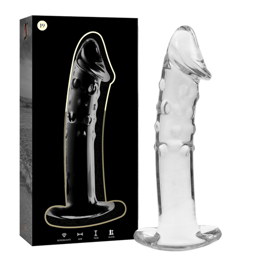 NEBULA SERIES BY IBIZA - MODELLO 19 DILDO IN VETRO BOROSILICATO TRASPARENTE 18.5 CM -O- 4 CM - NEBULA SERIES BY IBIZA | Lingerie Harness Boutique