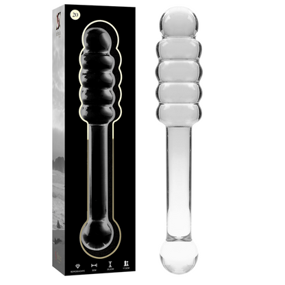 NEBULA SERIES BY IBIZA - MODELLO 20 DILDO IN VETRO BOROSILICATO TRASPARENTE 20.5 CM -O- 3 CM - NEBULA SERIES BY IBIZA | Lingerie Harness Boutique