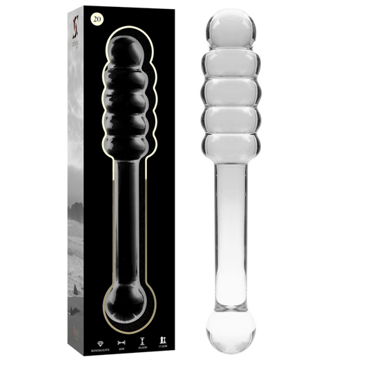 NEBULA SERIES BY IBIZA - MODELLO 20 DILDO IN VETRO BOROSILICATO TRASPARENTE 20.5 CM -O- 3 CM - NEBULA SERIES BY IBIZA | Lingerie Harness Boutique