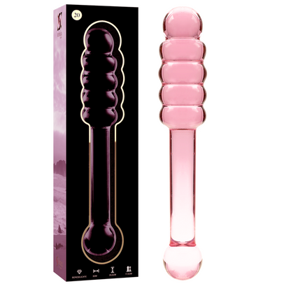 NEBULA SERIES BY IBIZA - MODELLO 20 DILDO IN VETRO BOROSILICATO TRASPARENTE 20.5 CM -O- 3 CM - NEBULA SERIES BY IBIZA | Lingerie Harness Boutique