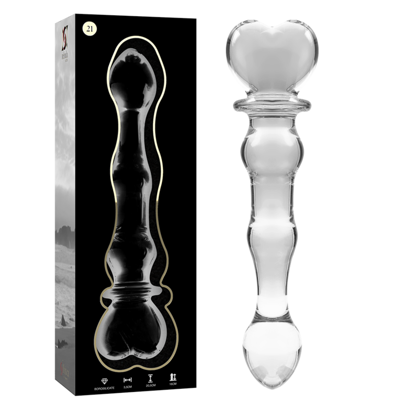 NEBULA SERIES BY IBIZA - MODELLO 21 DILDO IN VETRO BOROSILICATO TRASPARENTE 20.5 CM -O- 3.5 CM - NEBULA SERIES BY IBIZA | Lingerie Harness Boutique