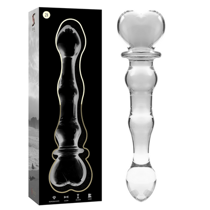 NEBULA SERIES BY IBIZA - MODELLO 21 DILDO IN VETRO BOROSILICATO TRASPARENTE 20.5 CM -O- 3.5 CM - NEBULA SERIES BY IBIZA | Lingerie Harness Boutique