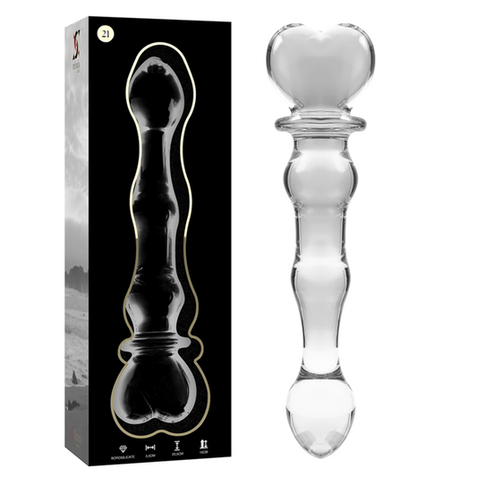NEBULA SERIES BY IBIZA - MODELLO 21 DILDO IN VETRO BOROSILICATO TRASPARENTE 20.5 CM -O- 3.5 CM - NEBULA SERIES BY IBIZA | Lingerie Harness Boutique
