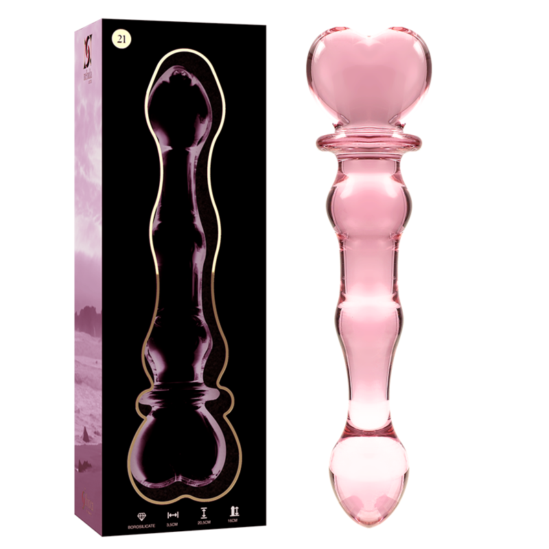NEBULA SERIES BY IBIZA - MODELLO 21 DILDO IN VETRO BOROSILICATO TRASPARENTE 20.5 CM -O- 3.5 CM - NEBULA SERIES BY IBIZA | Lingerie Harness Boutique