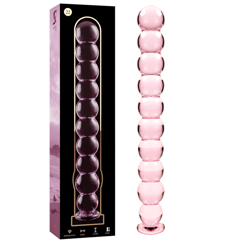 NEBULA SERIES BY IBIZA - MODELLO 22 DILDO IN VETRO BOROSILICATO TRASPARENTE 21.5 CM -O- 2.5 CM - NEBULA SERIES BY IBIZA | Lingerie Harness Boutique