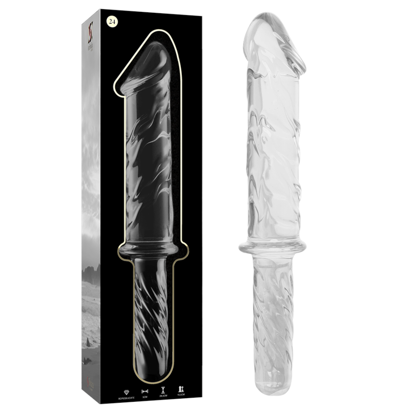 NEBULA SERIES BY IBIZA - MODELLO 24 DILDO IN VETRO BOROSILICATO TRASPARENTE 28.5 CM -O- 5 CM - NEBULA SERIES BY IBIZA | Lingerie Harness Boutique
