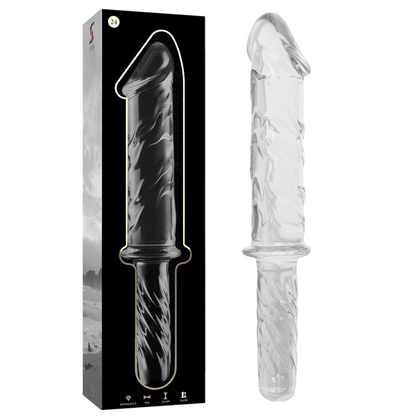 NEBULA SERIES BY IBIZA - MODELLO 24 DILDO IN VETRO BOROSILICATO TRASPARENTE 28.5 CM -O- 5 CM - NEBULA SERIES BY IBIZA | Lingerie Harness Boutique