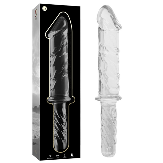 NEBULA SERIES BY IBIZA - MODELLO 24 DILDO IN VETRO BOROSILICATO TRASPARENTE 28.5 CM -O- 5 CM - NEBULA SERIES BY IBIZA | Lingerie Harness Boutique