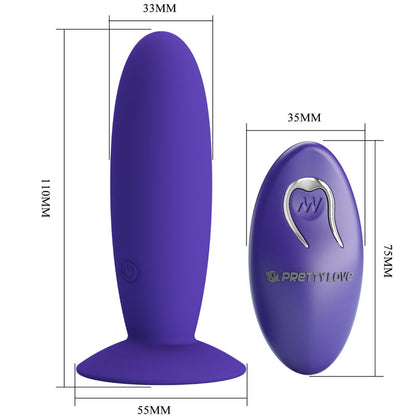 PRETTY LOVE - YOUTH PLUG REMOTE CONTROL ANAL VIBRATOR PURPLE