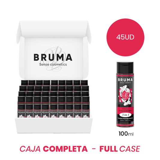 MOQ 45 - BRUMA OLIO DA MASSAGGIO PREMIUM EFFETTO CALORE SAPORE FRAGOLA 3 IN 1 - 100 ML - BRUMA | Lingerie Harness Boutique