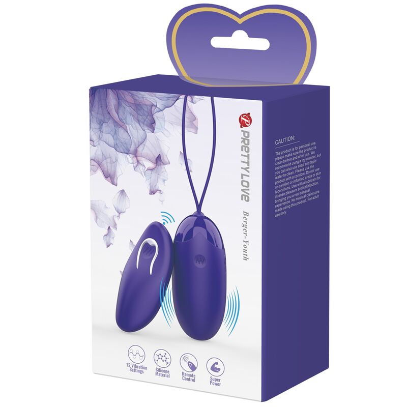 PRETTY LOVE - BERGER YOUTH REMOTE CONTROL VIBRATING EGG PURPLE