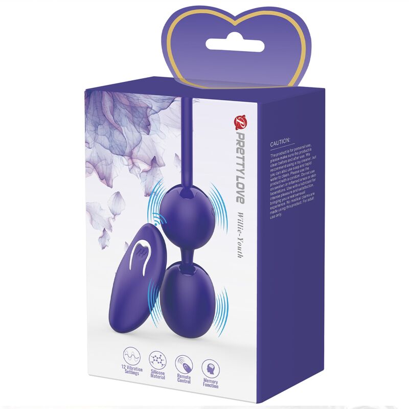 PRETTY LOVE - WILLIE YOUTH REMOTE CONTROL BALLS AND VIBRATION PURPLE