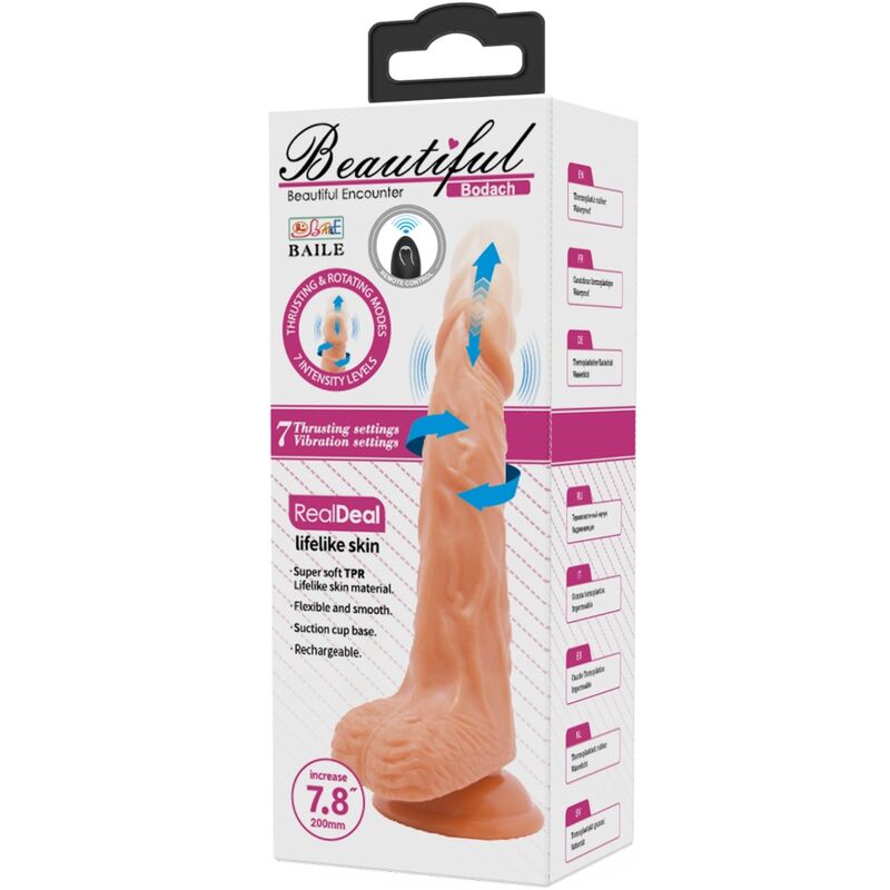 BAILE - BODACH REALISTIC VIBRATOR WITH SUCTION CUP AND REMOTE CONTROL