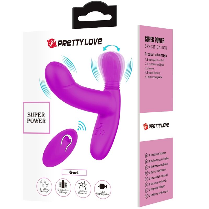 PRETTY LOVE - MASSAGGIATORE PER CLITORIDE GERI TELECOMANDO ROSA - PRETTY LOVE FLIRTATION | Lingerie Harness Boutique