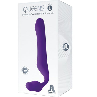 ADRIEN LASTIC - QUEENS STRAP-ON FLEXIBLE PURPLE SIZE L