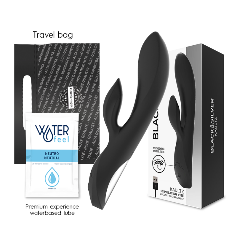 BLACK&SILVER - VIBRATORE TOUCH CONTROL KAULTZ - BLACK&SILVER | Lingerie Harness Boutique