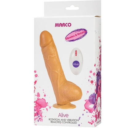 ALIVE - MARCO REALISTIC VIBRATOR AND ROTATOR REMOTE CONTROL PENIS 19 CM