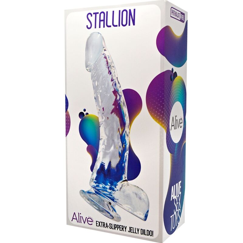 ALIVE - PENE REALISTICO STALLONE TRASPARENTE 22 CM - ALIVE | Lingerie Harness Boutique