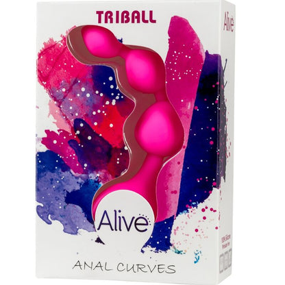 ALIVE - TRIBALL PINK SILICONE ANAL BALLS 15CM