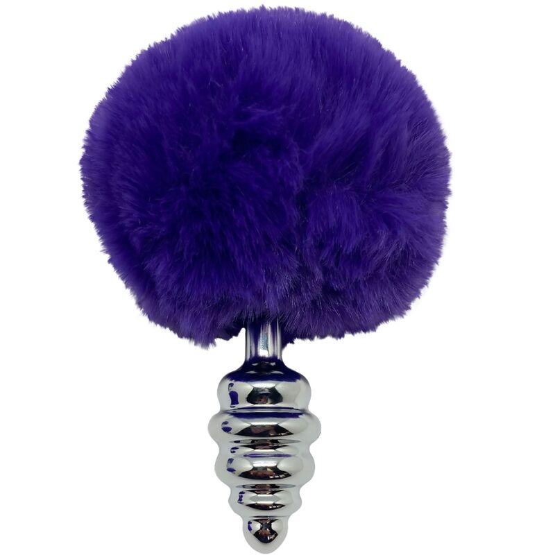 ALIVE - PLUG PIACERE ANALE SPIRALE METALLO FLUFFY VIOLA SCURO TAGLIA S